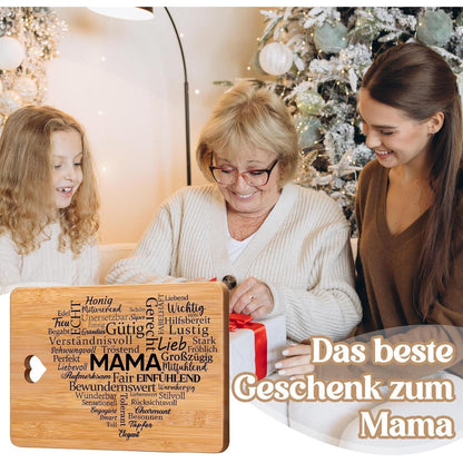 Mama Geschenk Bambus Schneidebrett für beste Mutter Freude