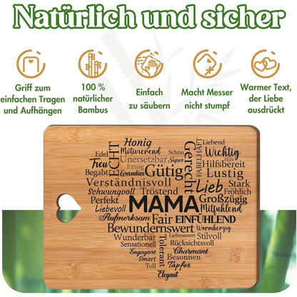 Mama Geschenk Bambus Schneidebrett für beste Mutter Freude
