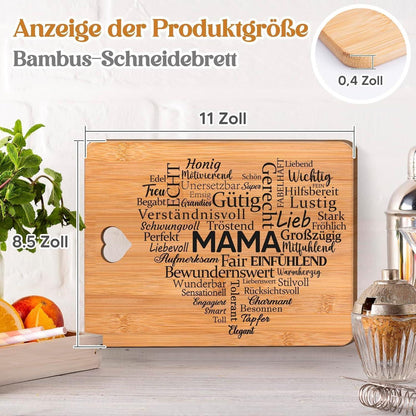 Mama Geschenk Bambus Schneidebrett für beste Mutter Freude