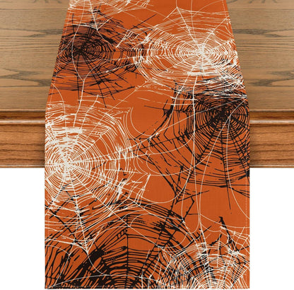 Artoid Mode Orange Spinnennetz Halloween Tischläufer 40x100 cm