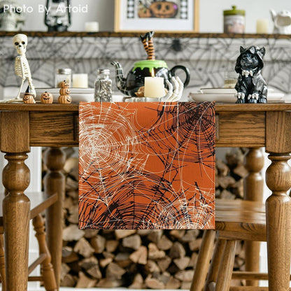Artoid Mode Orange Spinnennetz Halloween Tischläufer 40x100