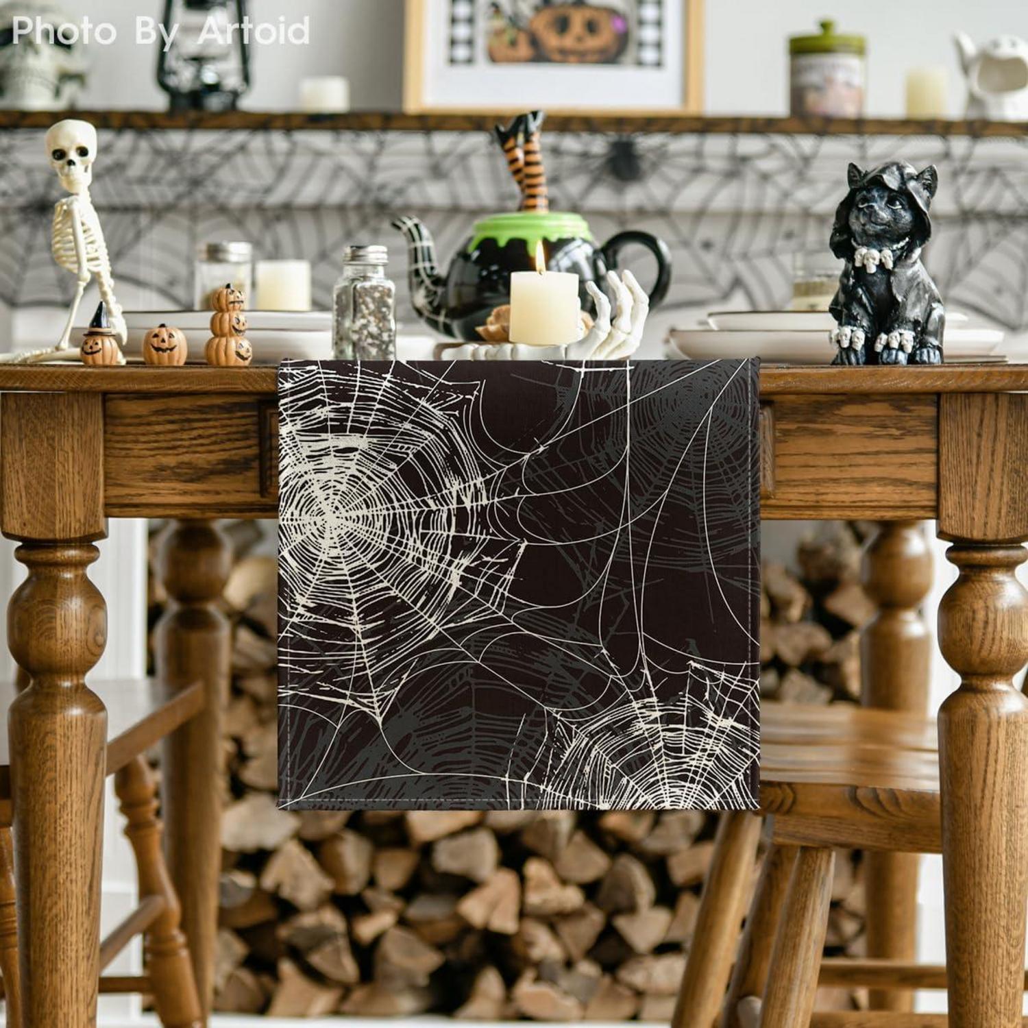 Schwarzer Halloween Tischläufer 40x140 cm - Herbst Dekor