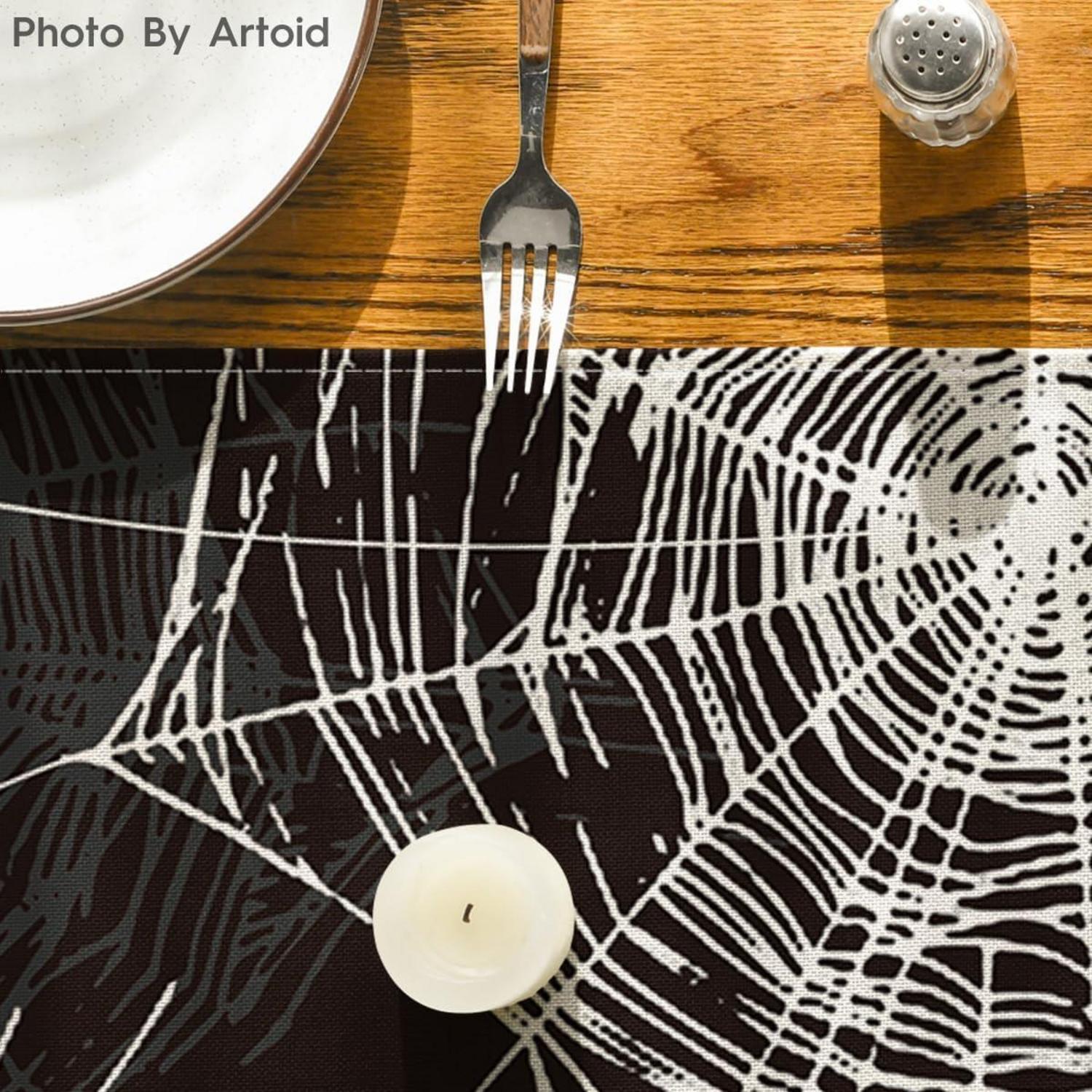 Schwarzer Halloween Tischläufer 40x140 cm Herbst Party Dekor