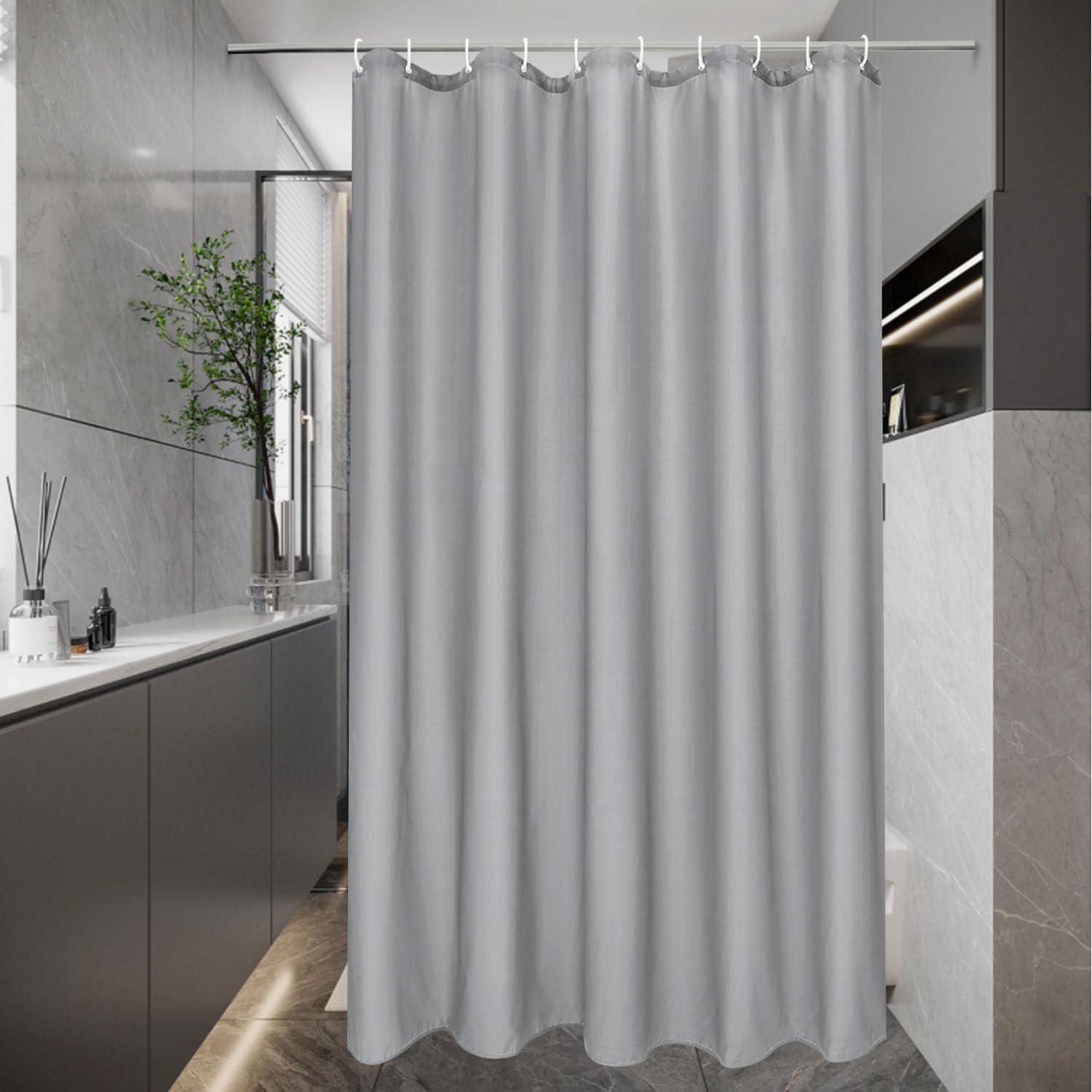 Duschvorhang Wasserdicht Textil Grau 150x180 Trocknend Anti-Schimmel
