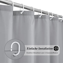 Duschvorhang 180x210 Grau Wasserdicht, Textil