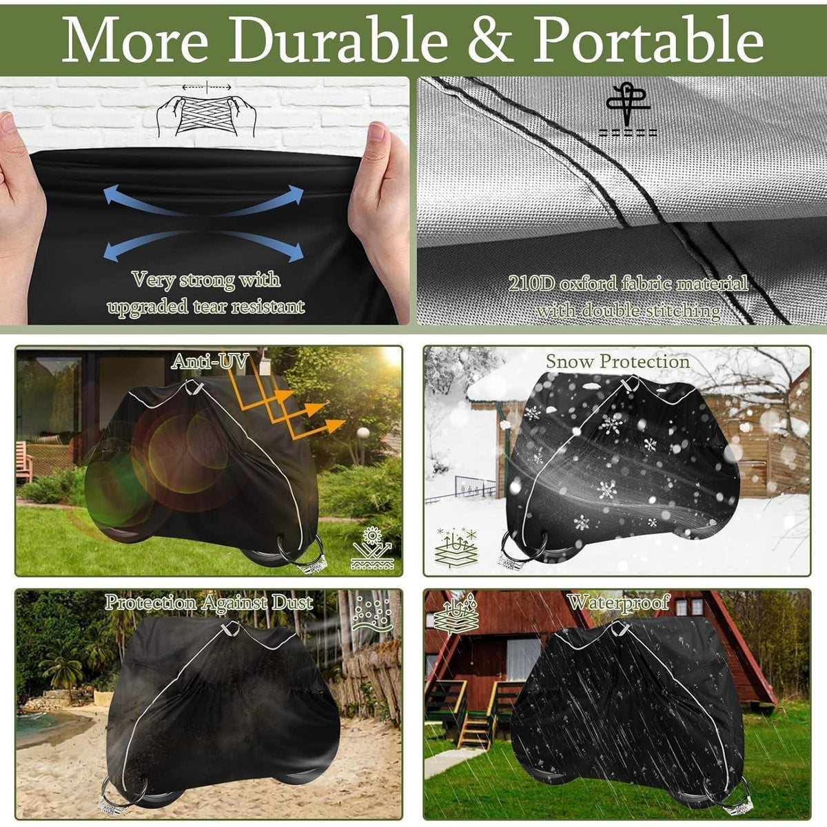Motorrad Abdeckplane 245x105x125cm – Wasserfest & UV-Beständig