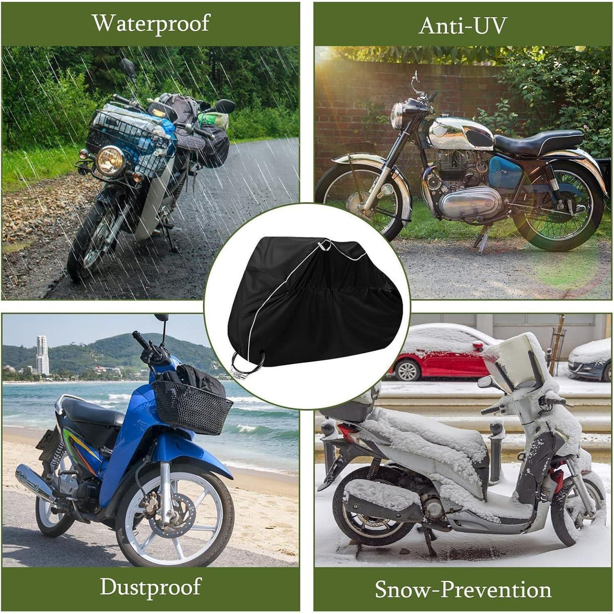 Motorrad Abdeckplane 245x105x125cm – Wasserfest & UV-Beständig