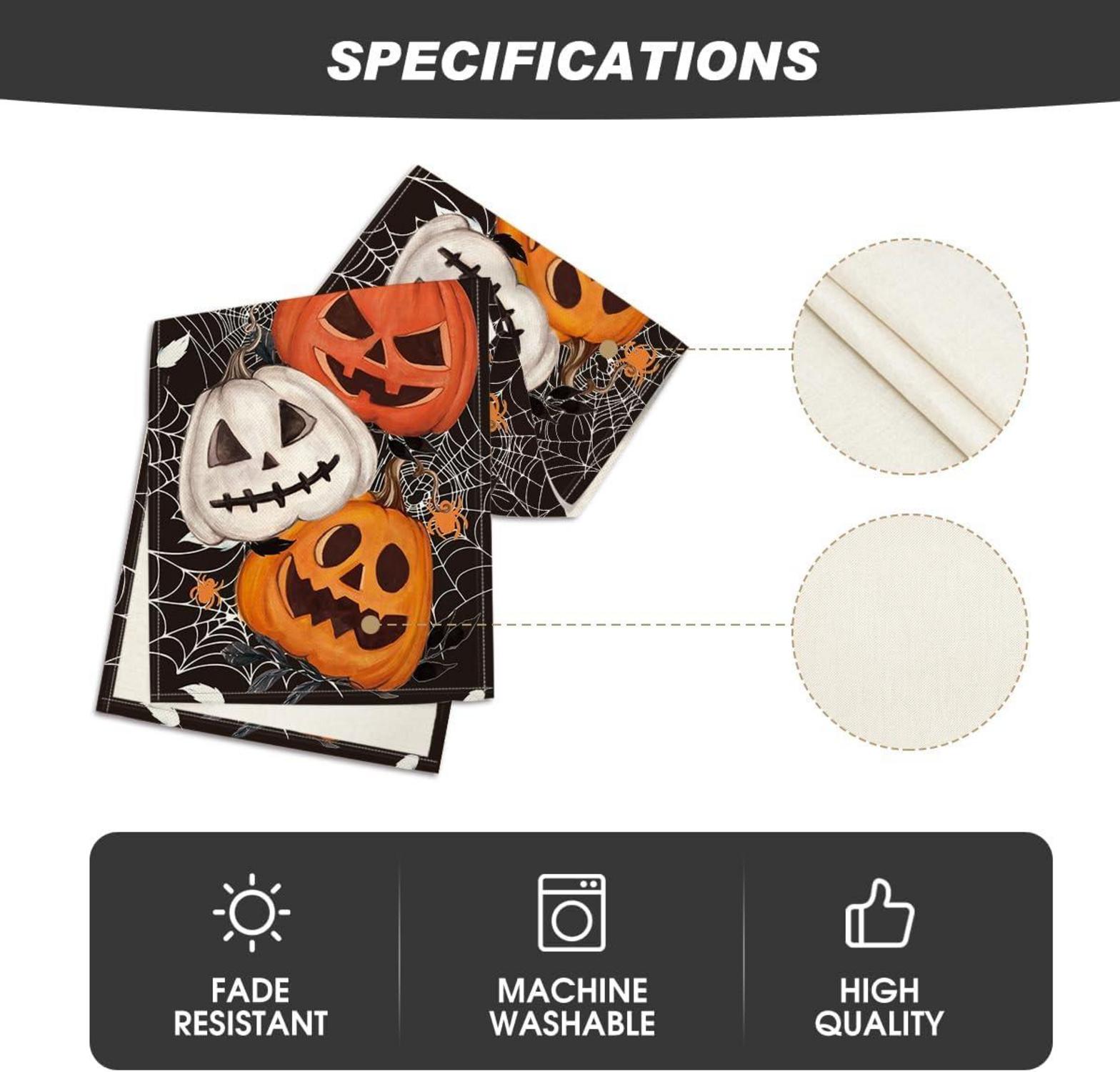 Halloween Tischläufer Spinnennetz Kürbisse Herbst Dekor 40x100 cm