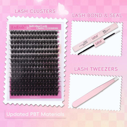 DIY Wimpern Extensions Set 3er Pack – Cluster & Einzelwimpern 100D