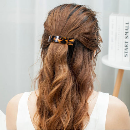 Haarspangen Damen Groß 2er Set Schildpatt & Schwarz für Dickes & Dünnes Haar