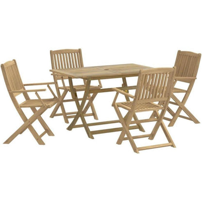 Garten Essgruppe Akazie Massivholz Latten-Design 5-teilig