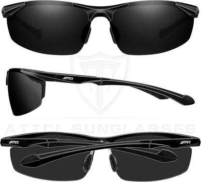 ATTCL Polarisierte Sportbrille UV-Schutz Metallrahmen