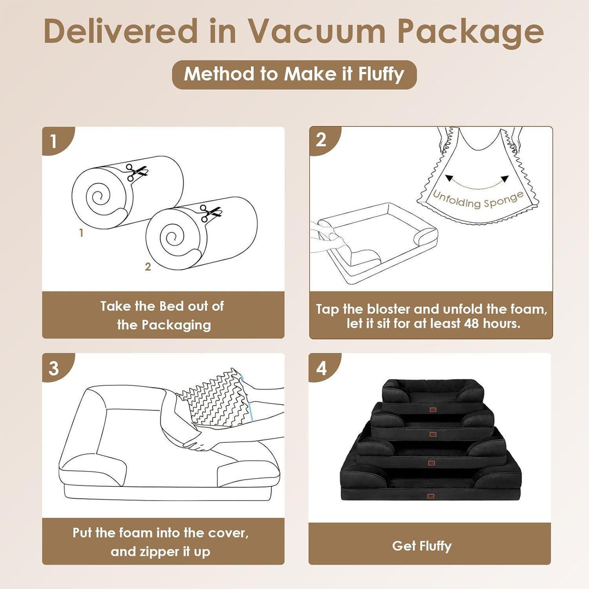 Orthopädisches Hundebett XL mit Memory Foam, waschbar, wasserdicht
