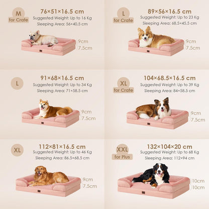 Orthopädisches Hundebett mit Memory Foam, Rosa L