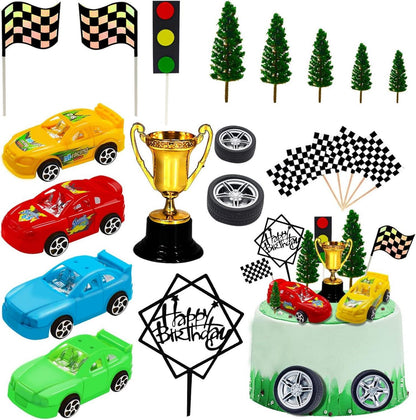 Racing Car Cake Decorations Set 38pcs Birthday Party Supplies
