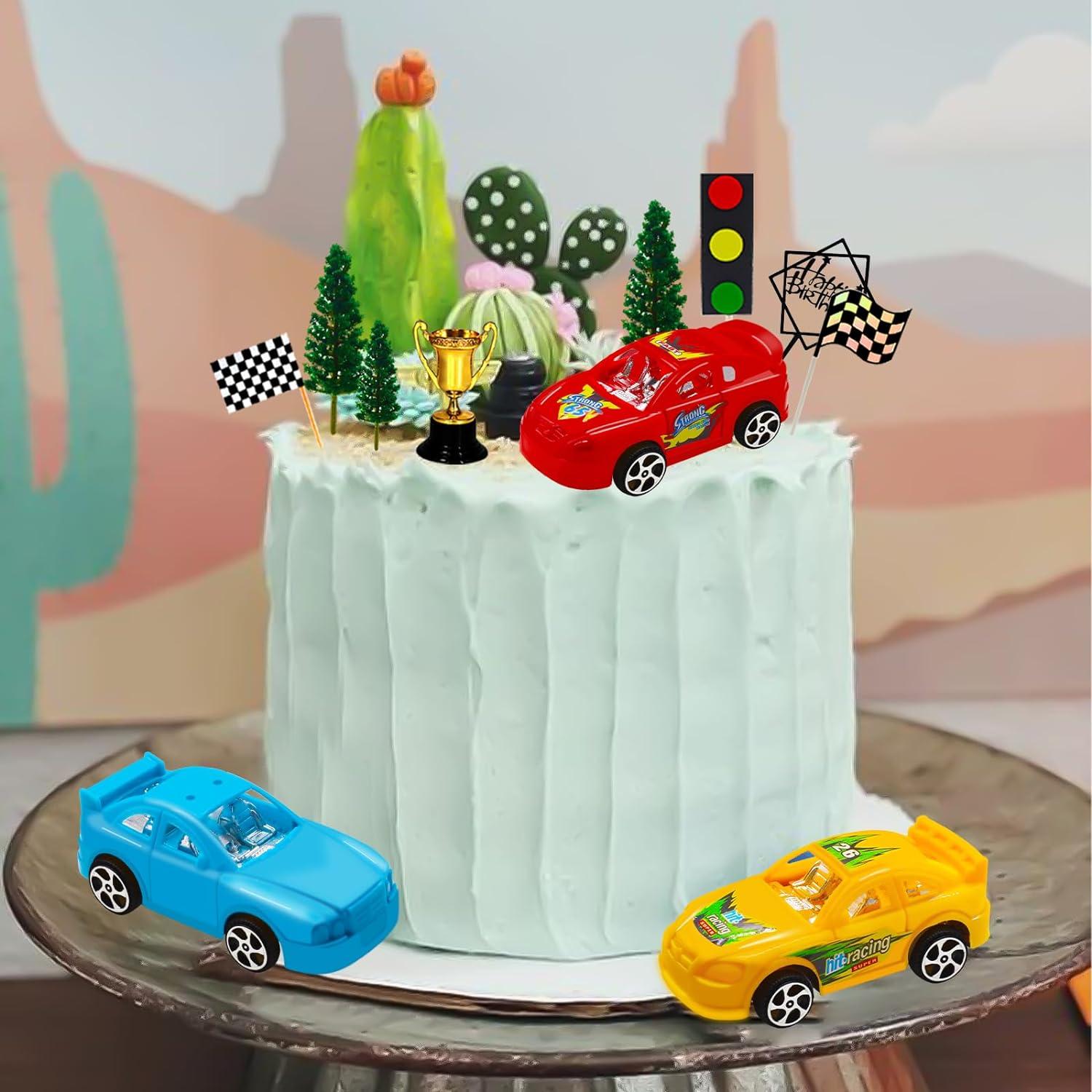 Racing Car Cake Decorations Set 38pcs Boy's Kids Birthday Party Theme
