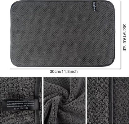 10er Pack Mikrofaser Gästehandtücher 30x50cm Dunkelgrau mit