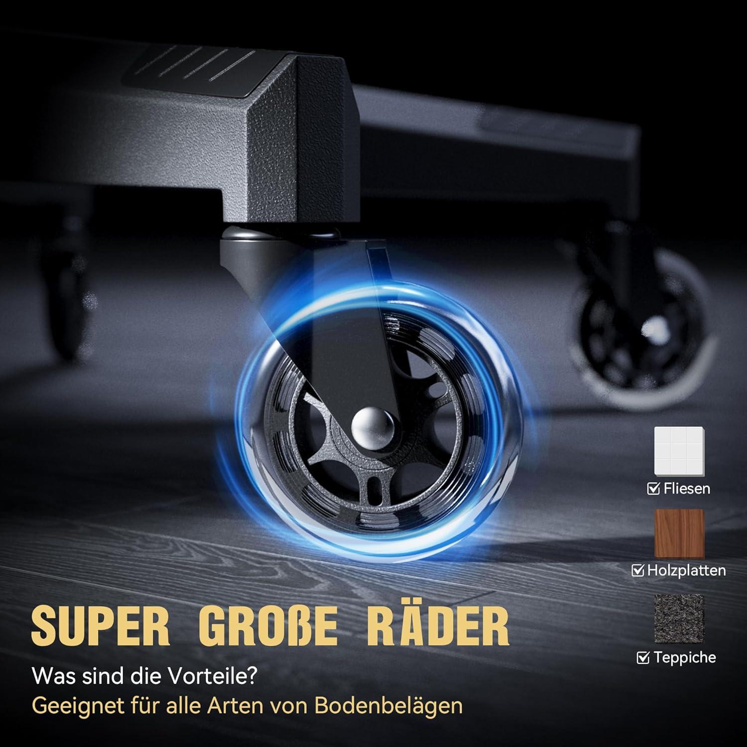 Dowinx Gaming Stuhl mit Massage, Luxuriöser Wildleder, 150 KG, Grau