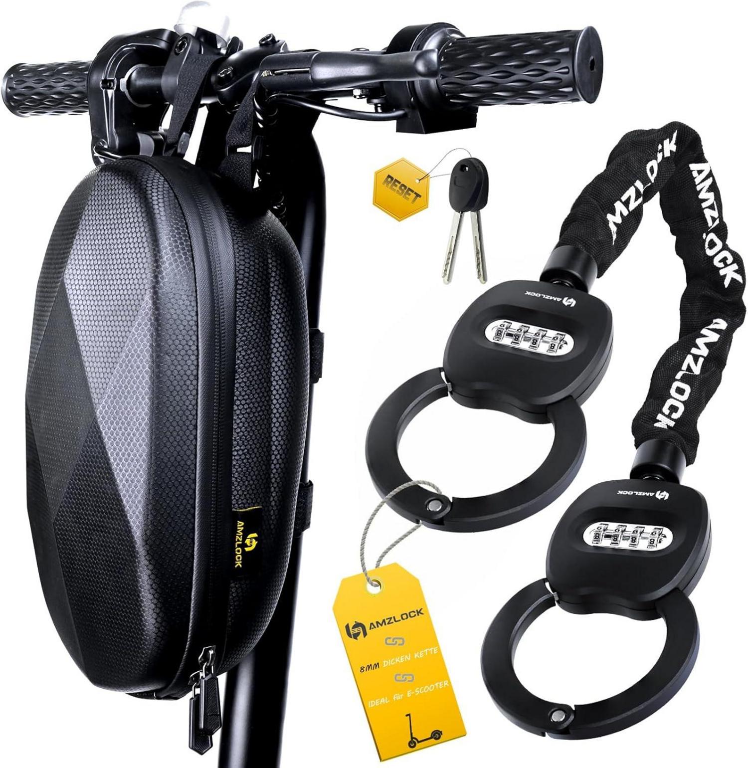 Zahlenschloss für E-Scooter | 8mm Kettenschloss | Handschellendesign