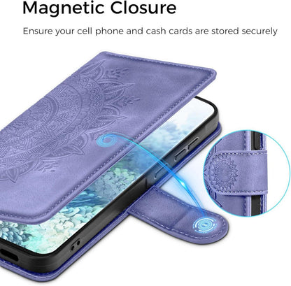Samsung Galaxy S20 Lederhülle Flip Wallet Case mit Kartenfach und Standfunktion, Lila