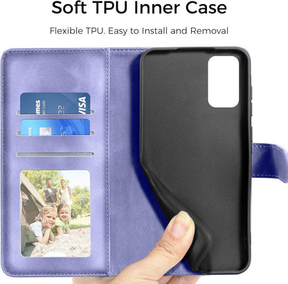 Lila Samsung Galaxy S20 Flip Wallet Handyhülle Schutzhülle PU Leder