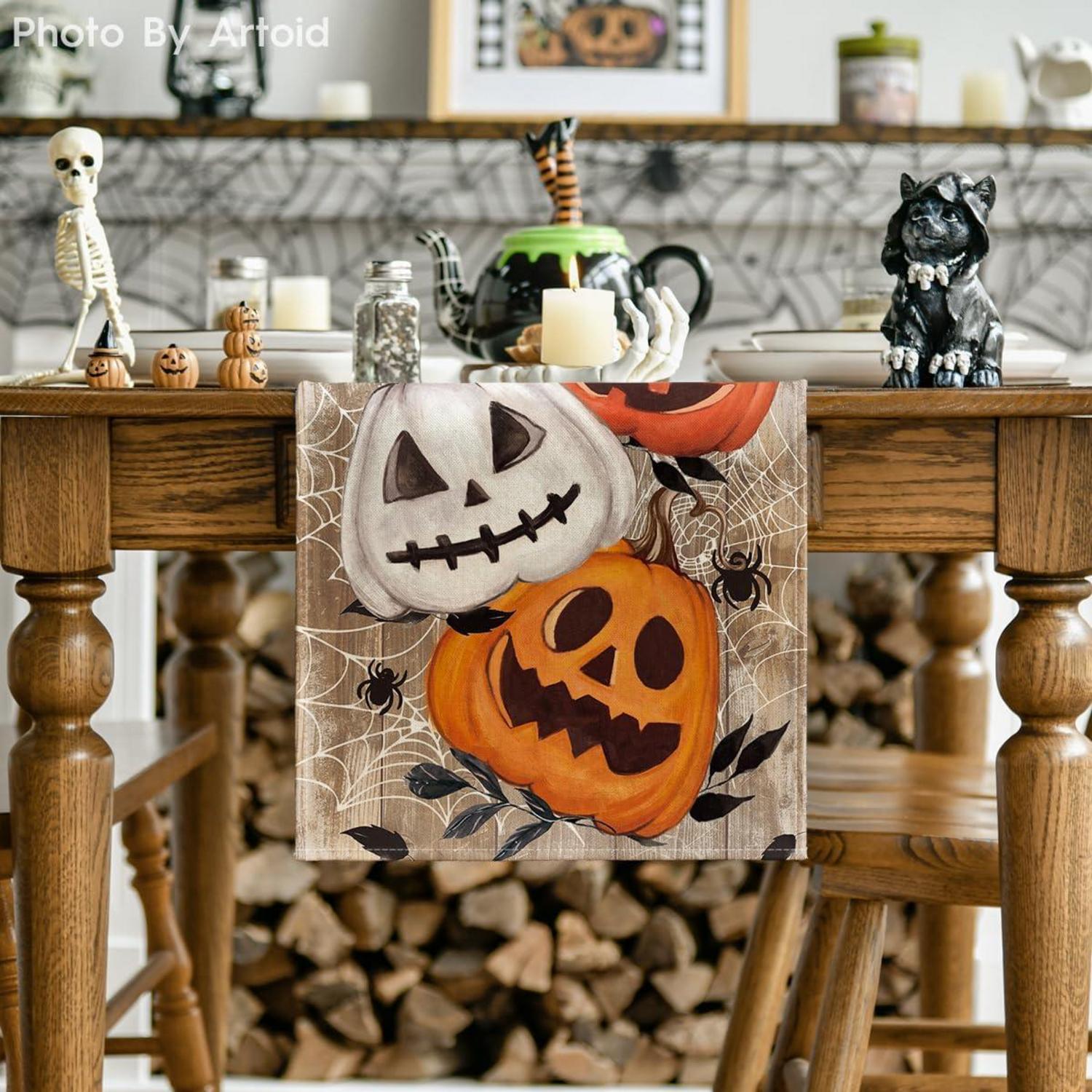 Artoid Mode Halloween Tischläufer Planken Kürbisse