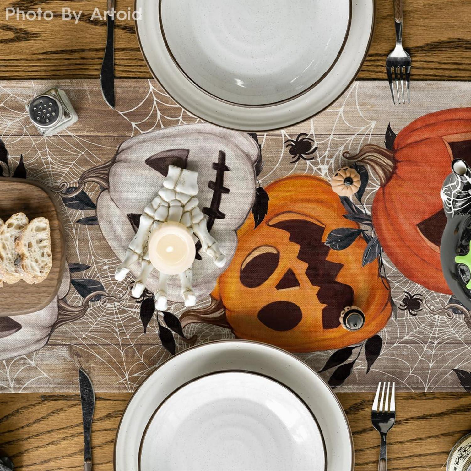 Halloween Tischläufer Herbst Party Dekor 40x180 cm Brau
