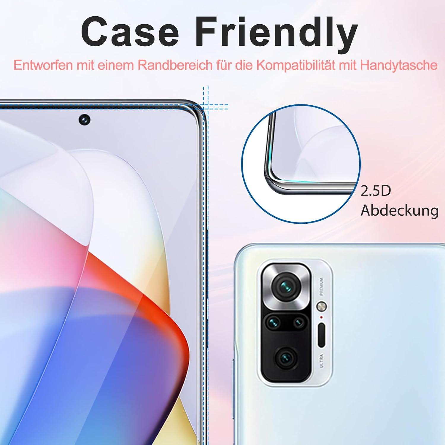 Schutzfolie Xiaomi Redmi Note 10 Pro Panzerglas 2er Pack, 9H