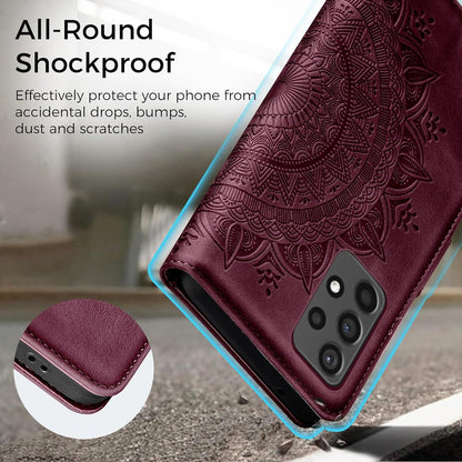 Handyhülle Samsung Galaxy A52S 5G Flip Leder Flipcase Weinrot