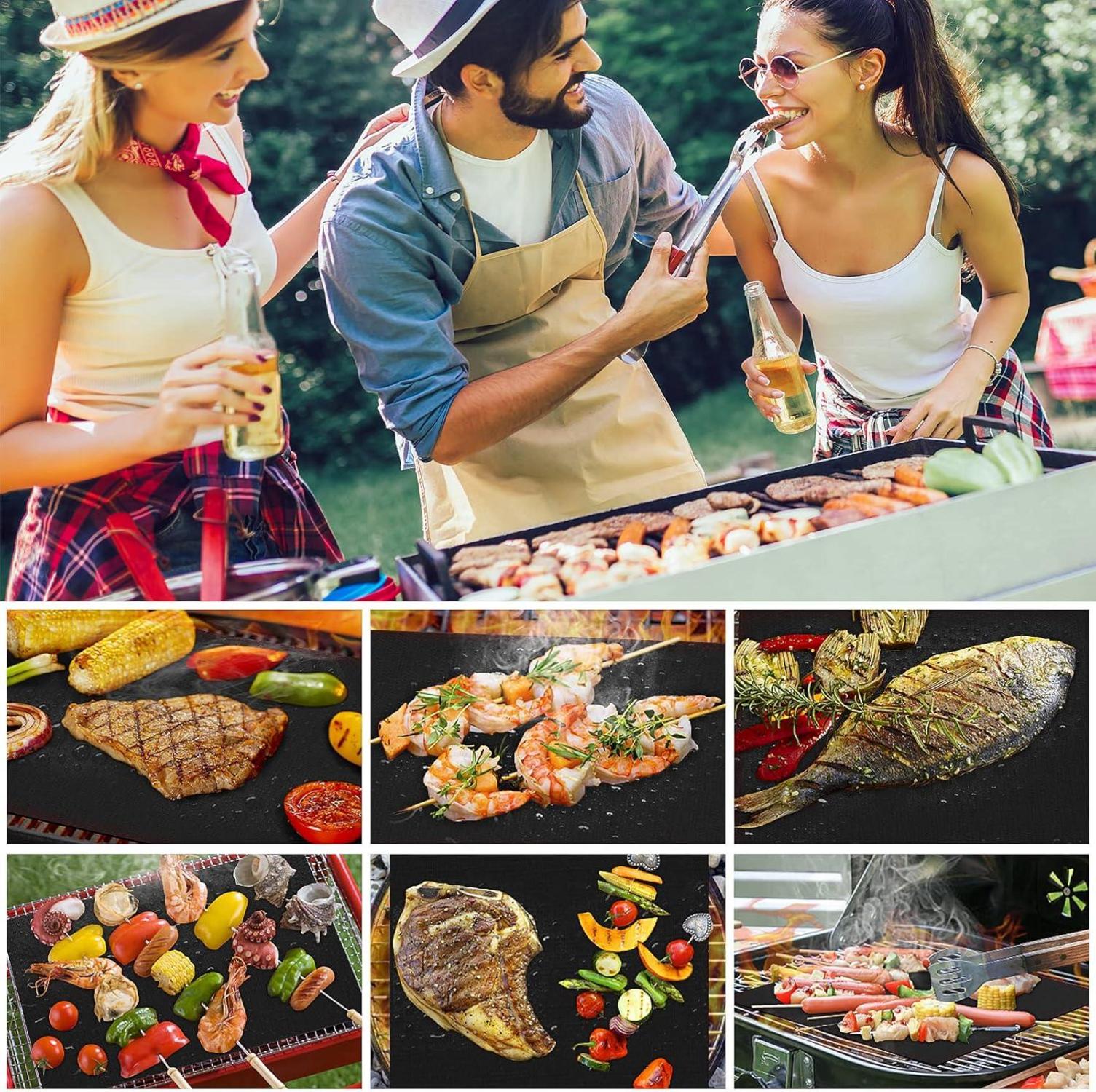 BBQ Grillmatte 4er Set 50x40CM Antihaft Gasgrill Backpapier