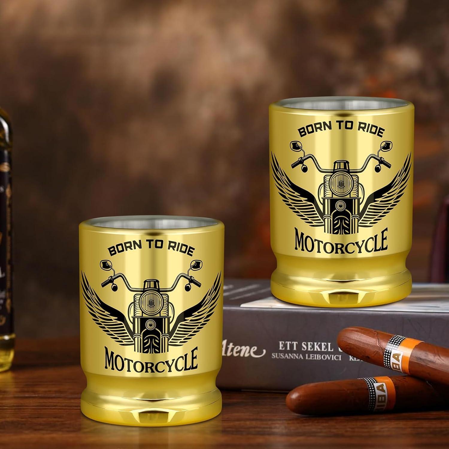Motorrad-Schnapsgläser 2er-Set Kunststoff Geschenkbox