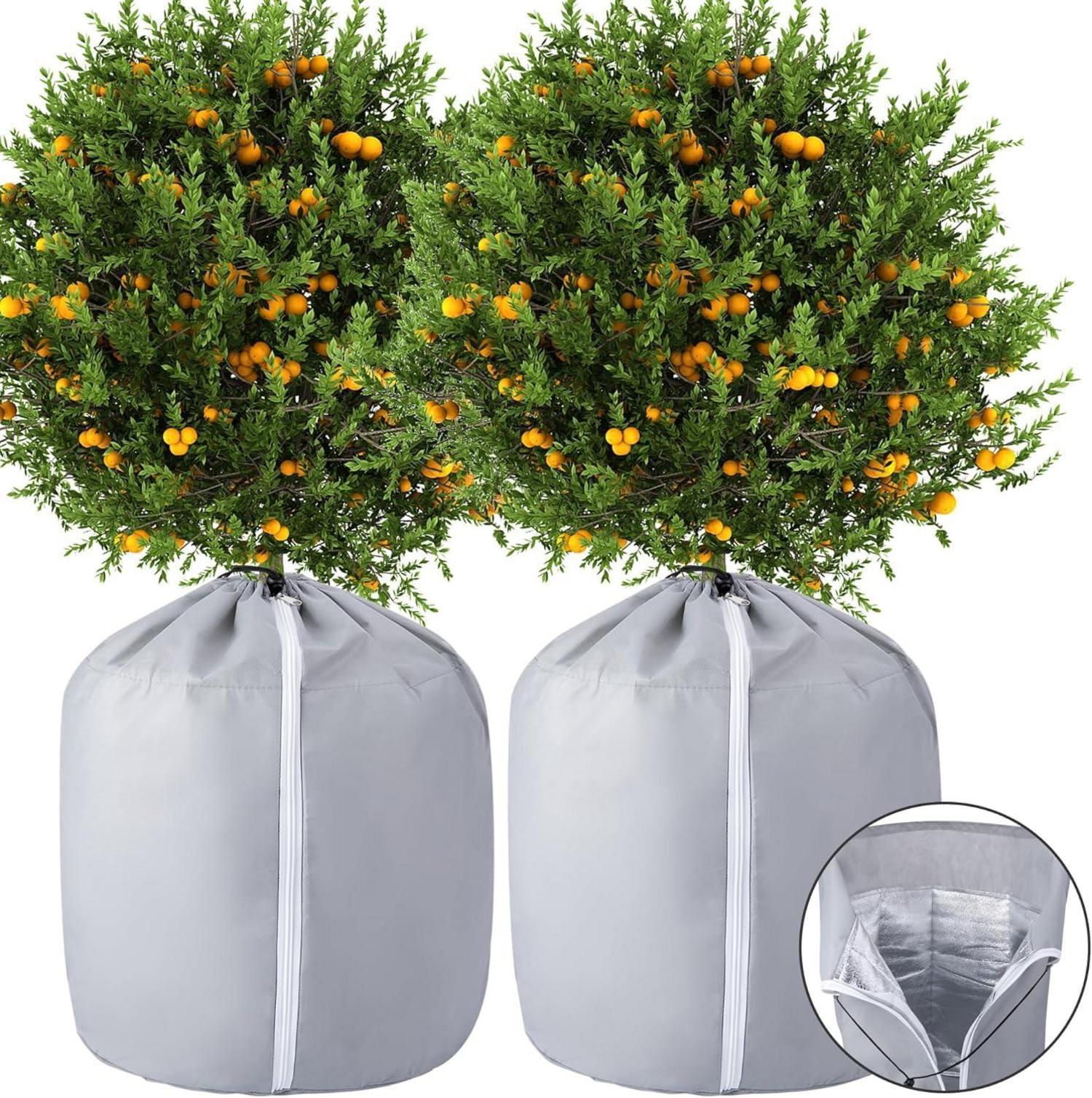 2er Set Thermo Topfschutz 70x65cm Winter Pflanzabdeckung