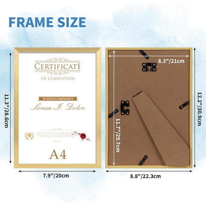 18er Set Bilderrahmen A4 Gold für 21x29,7 cm Fotos & Urkunden