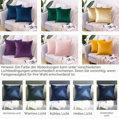 Samt Kissenbezug 50x50 cm (2er Set) Gold