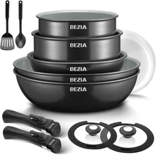 Pfannenset mit abnehmbaren Griffen Keramikbeschichtung Induktions