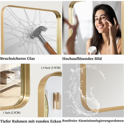 Ganzkörperspiegel Gold 161x52cm – Wand- & Bodenspiegel Modern