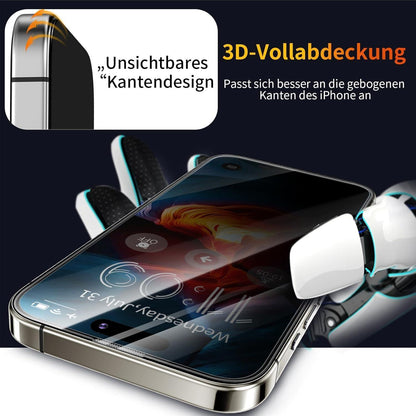 Tentoki Panzerglas Sichtschutz iPhone 15/14 Pro/16 6,1 Zoll