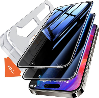 Sichtschutz Panzerglas iPhone 15 Pro Max 6,7 Zoll Privatsphäre 9H+ 2er