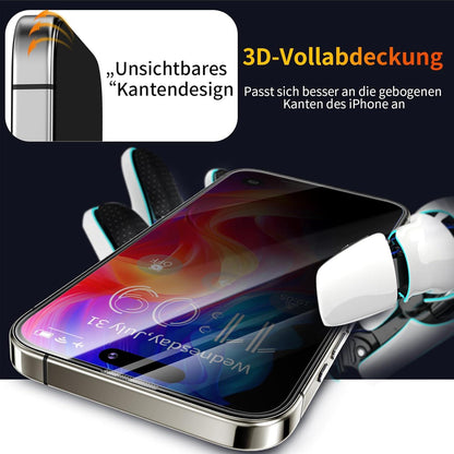 Tentoki Panzerglas Sichtschutz iPhone 15 Pro Max 6,7 Zoll 2x Anti-Spionage Schutzfolie