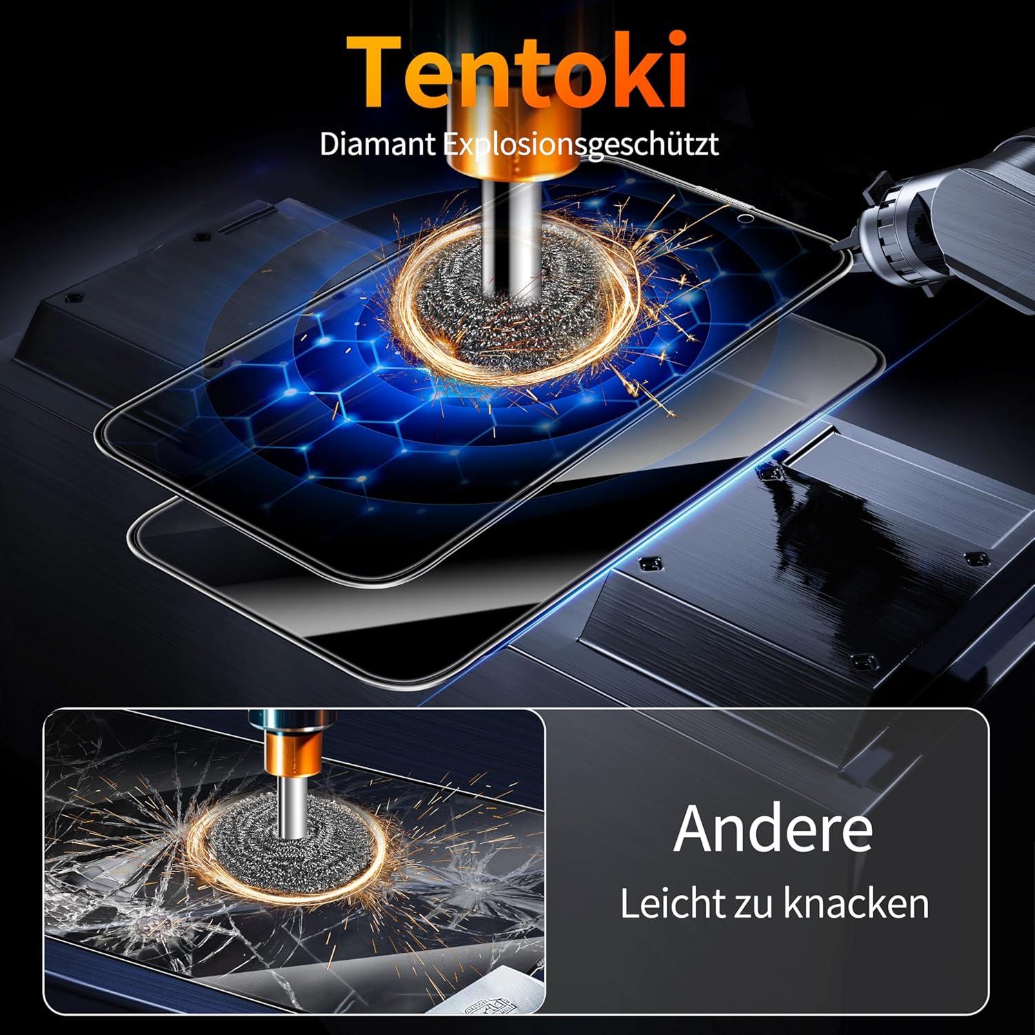 Privacy Panzerglas iPhone 15 Pro Max 6,7 Zoll 9H+ Schutz 2 Stück