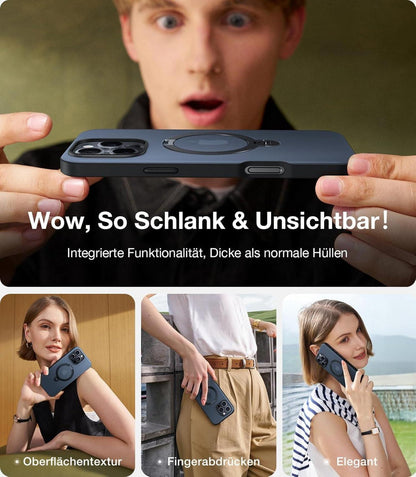 360° Ostand Spin iPhone 16 Pro Hülle Magsafe Militärschutz Matt