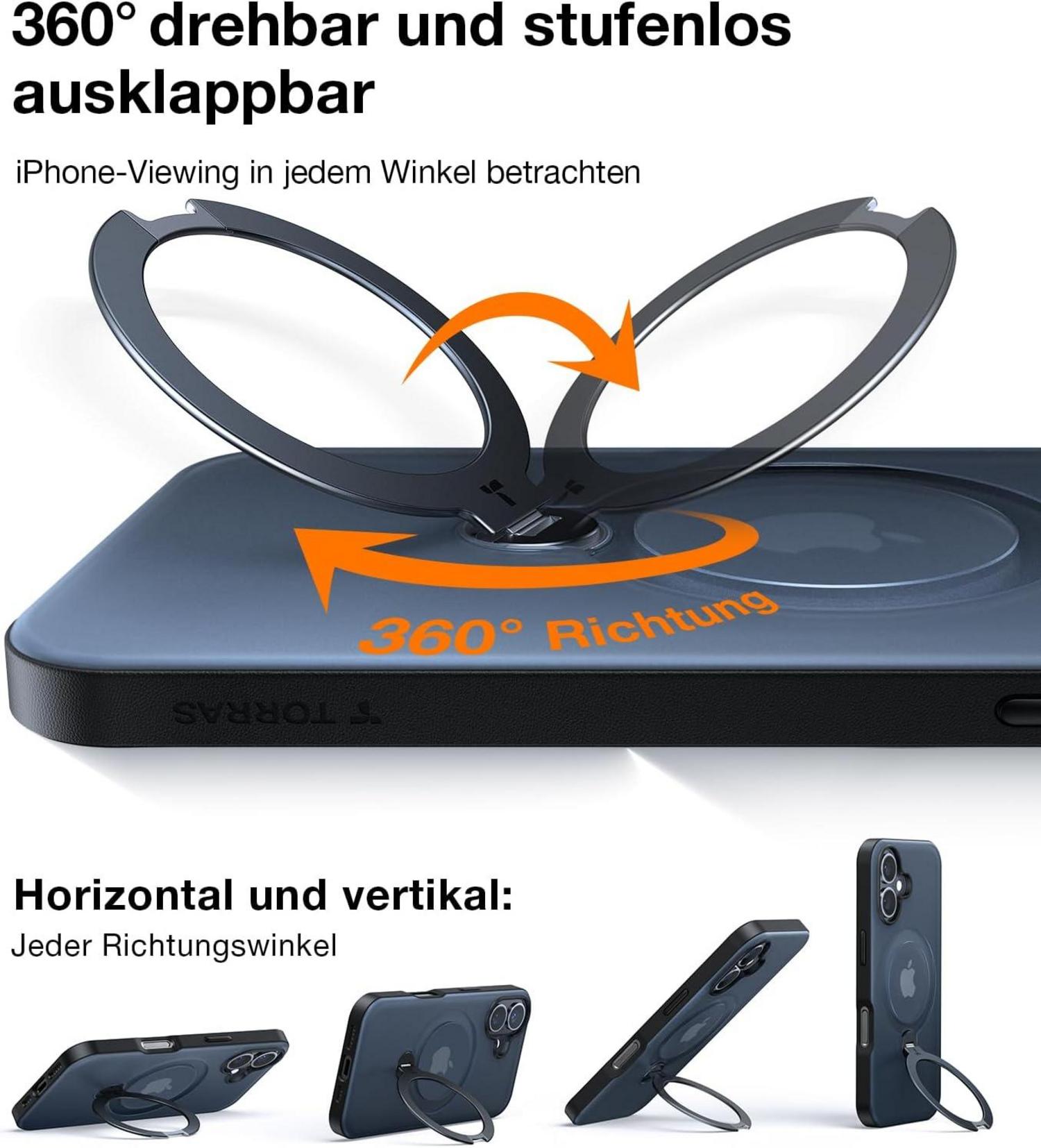 TORRAS 360° Ostand Spin iPhone 16 Hülle für Magsafe