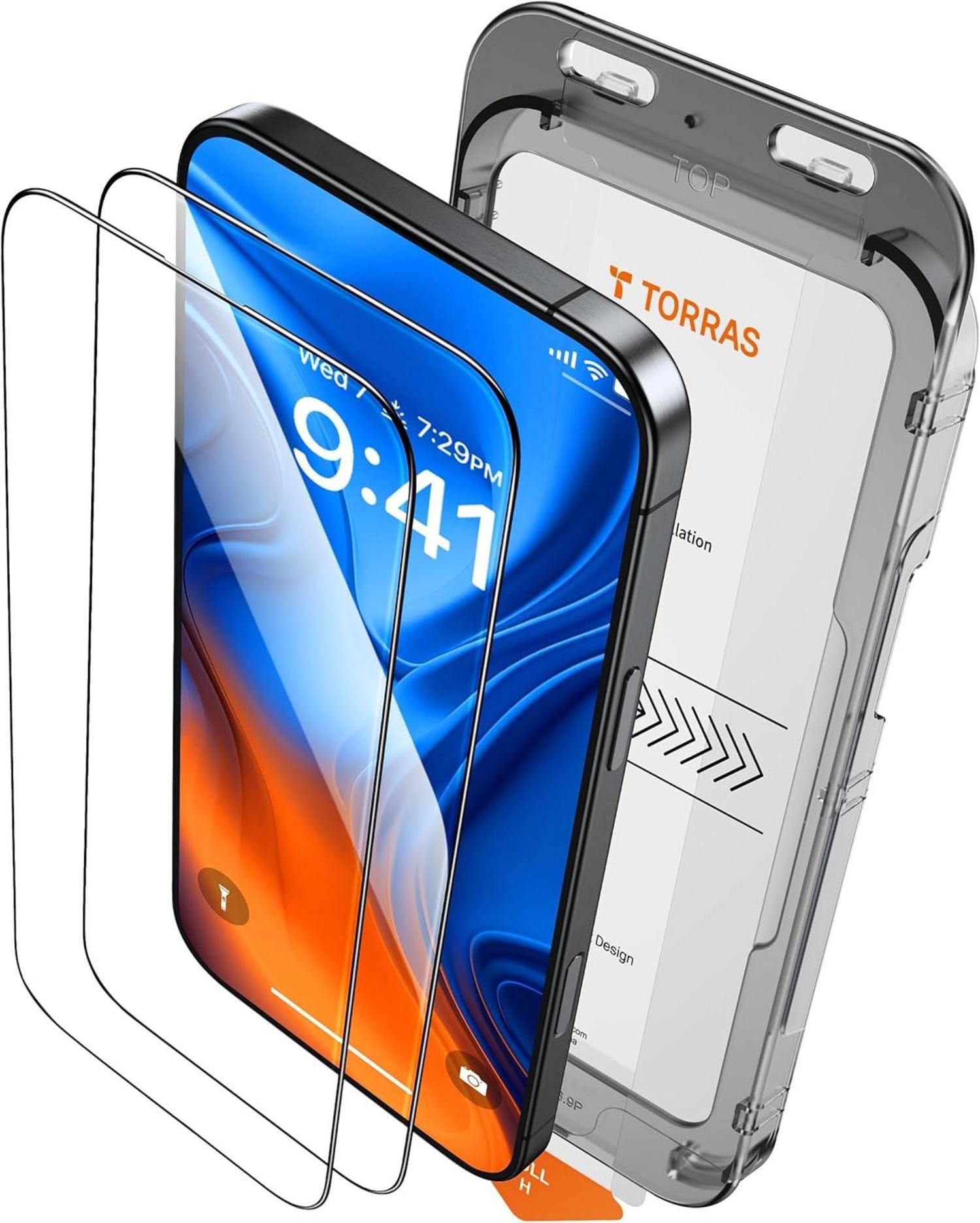 iPhone 16 Pro Panzerglas Schutzfolie 9H Bruchsicher 2 Stk