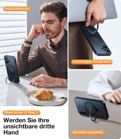 TORRAS Ostand iPhone 16 Plus Hülle MagSafe Militärischer Schutz Schwarz