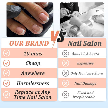 24 Stück Press on Nails Kurz Square Nude Französische Weiß Tipps Falsche Nägel