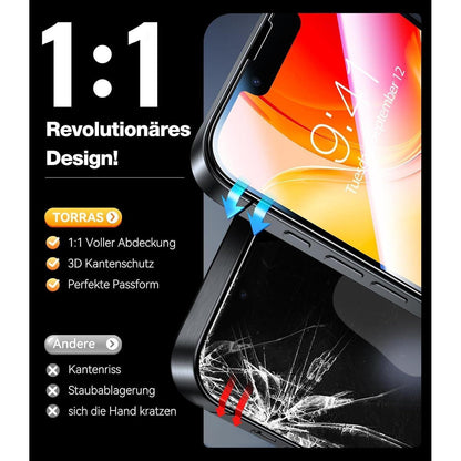 TORRAS iPhone 16 Pro Max Panzerglas Schutzfolie 9H Full