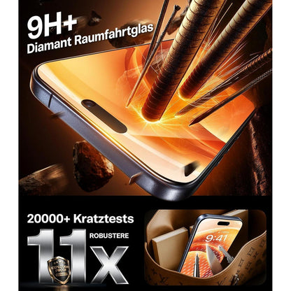 TORRAS iPhone 16 Pro Max Panzerglas Schutzfolie 9H Full