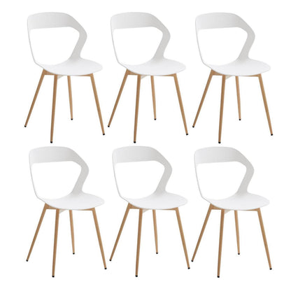 Nordischer Esszimmerstuhl Set 6er – Weiß + Holzoptik