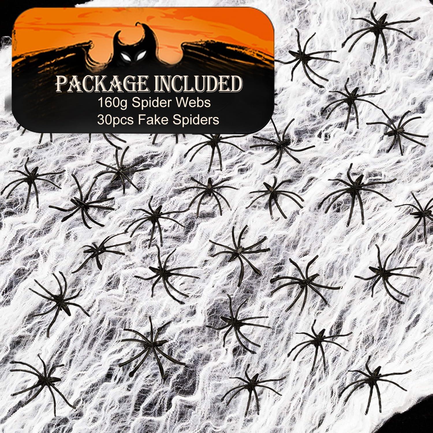 Halloween Spinnennetz Deko 160g mit künstlichen Spinnen