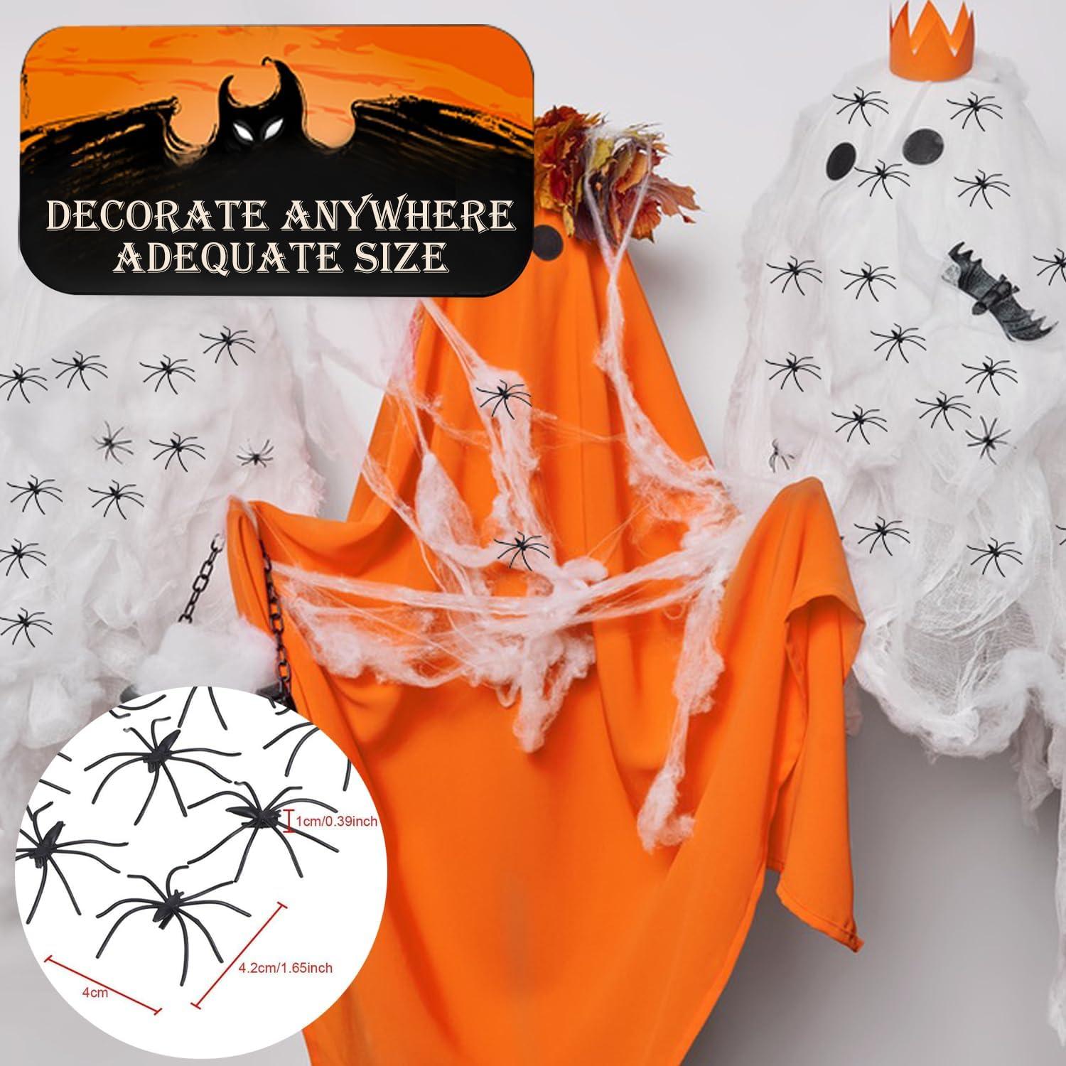 Halloween Spinnennetz Dekoration 160g mit künstlichen Spinnen